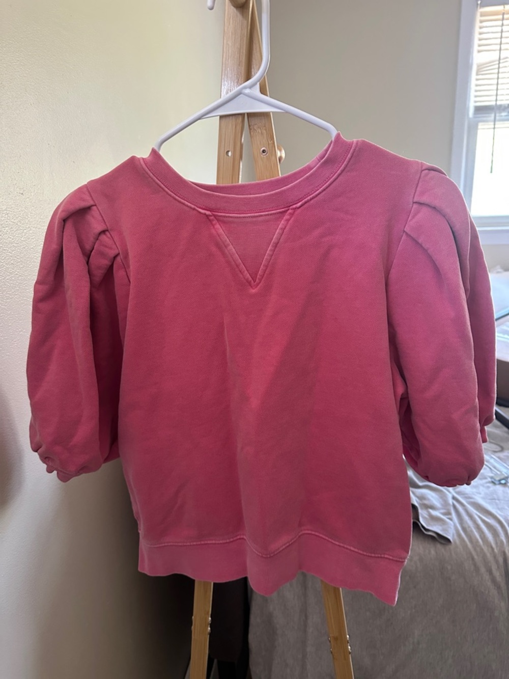 Rails Puff Sleeve Pink Sweatshirt